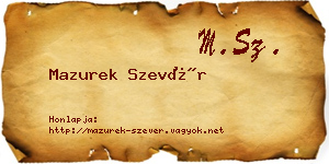 Mazurek Szevér névjegykártya